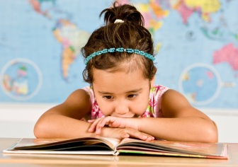 girl reading childrens educational books